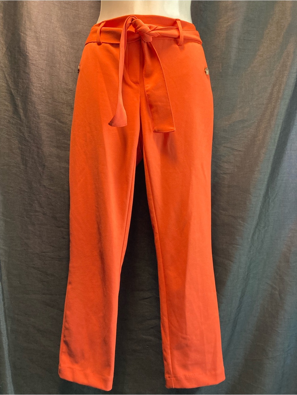 Jules & Leopold Orange High Rise Wide Leg Belted Pants Small